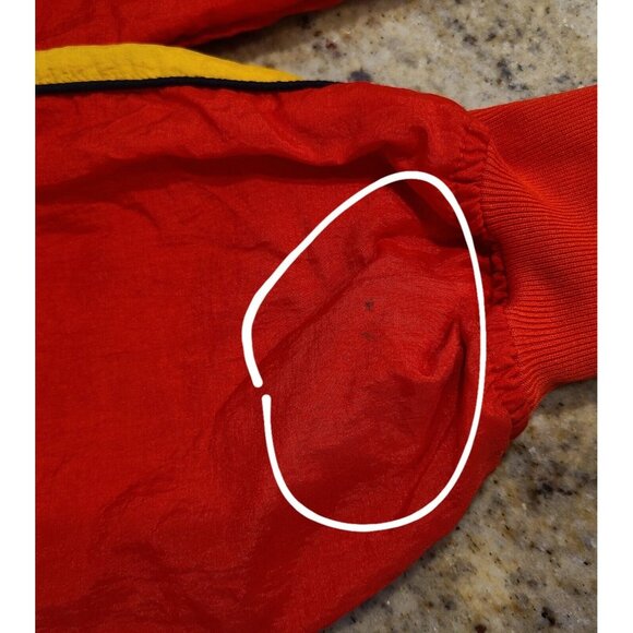 Vintage Lizwear Women Sz M Red Yellow Nylon Sweatshirt Wonder Women Marvel Vibes - Picture 12 of 15